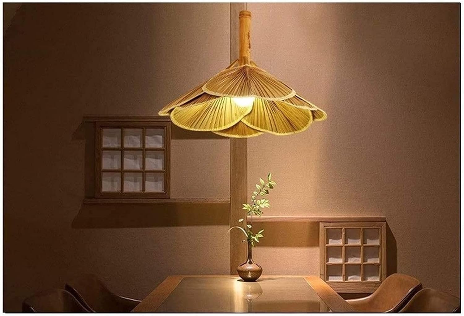 Country Light Solid Wood Hanging Lamps Retro Fan E27 Ceiling Lamp Suitable for Hallways Dining Room Hotel Porch Aisle Decorative Lighting Fixtures Flush Mount Light