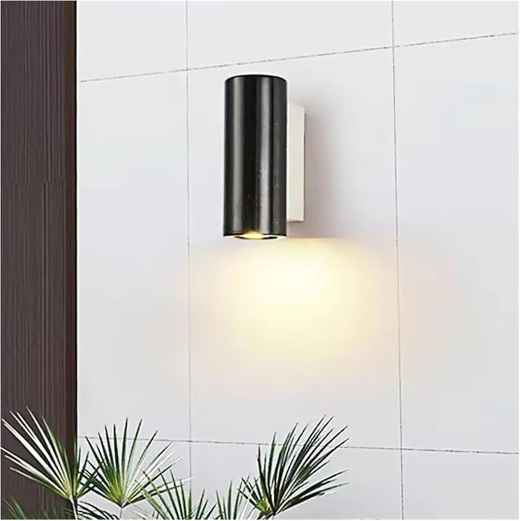 Nordic Minimalist Natural White Marble Modern Living Room Balcony Decoration Spotlight Landscape Corridor Warm Color Wall Lamp Simple(Black)