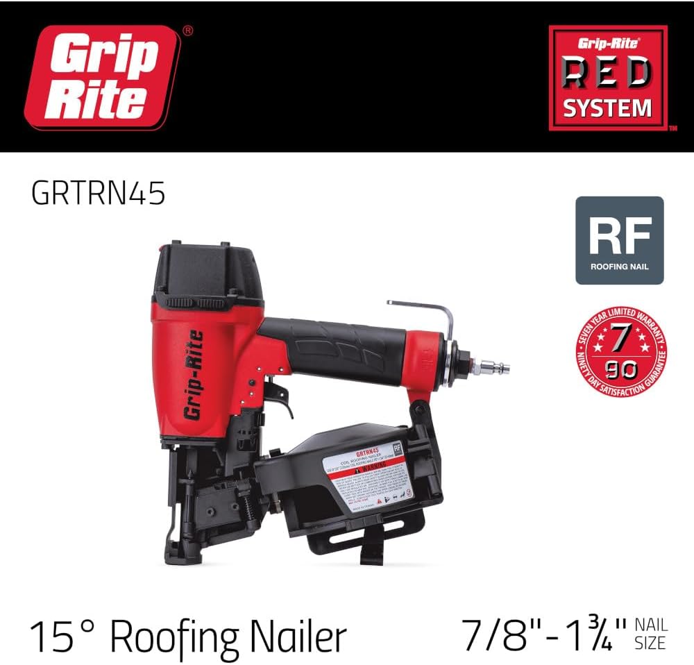 Grip-Rite GRTRN45 15-Degree 1-3/4' Coil Roofing Nailer