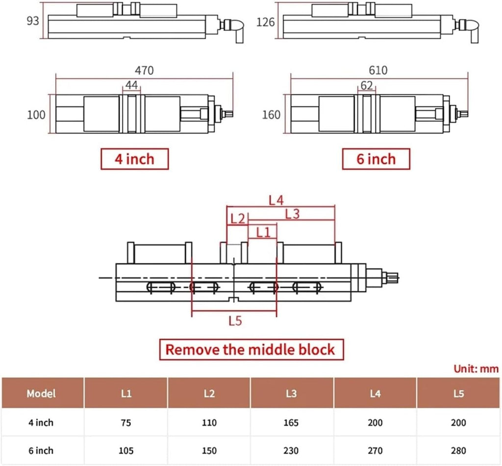Heavy-Duty Machine Two-Way Angle Solid Flat-Nose Pliers CNC Double-Opening Machine Vise 4 6 Inch Clamp(4 inch)