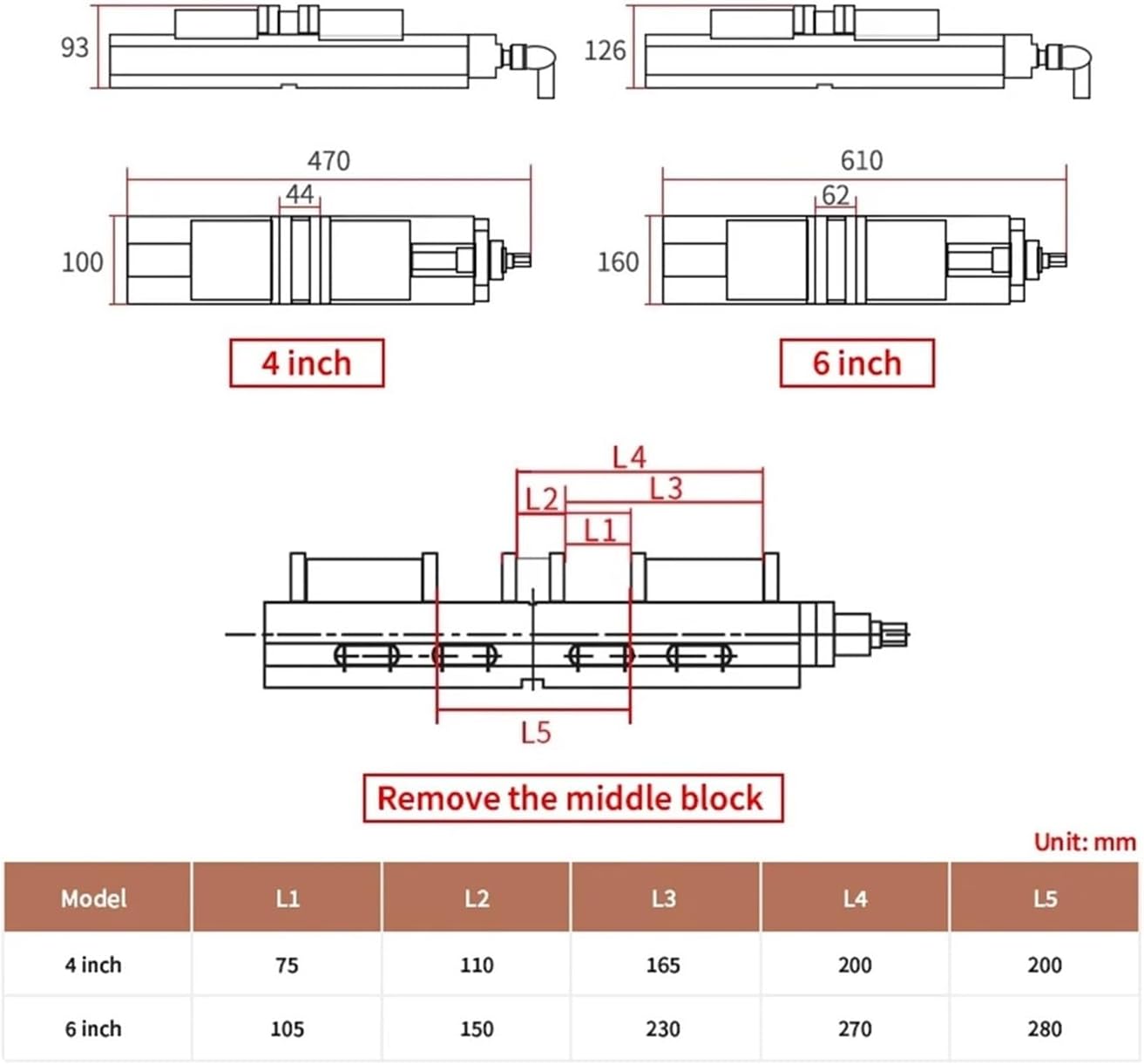 Heavy-Duty Machine Two-Way Angle Solid Flat-Nose Pliers CNC Double-Opening Machine Vise 4 6 Inch Clamp(4 inch)