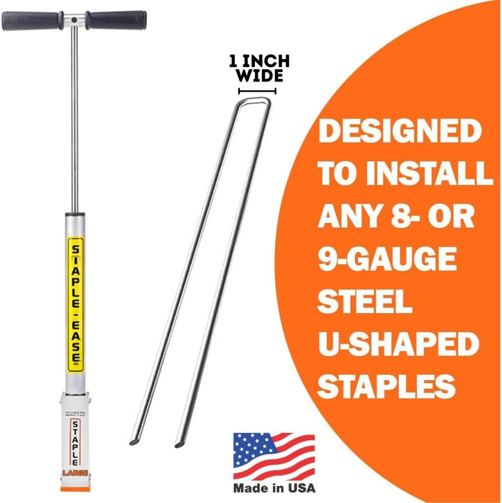 Large Gauge Staple Driver – Tool for Installing 8 or 9 Gauge U-Shaped Steel Staples (1' Wide) – Erosion Control, Sod & Landscape Staple Installer – Contractor Grade – Made in USA