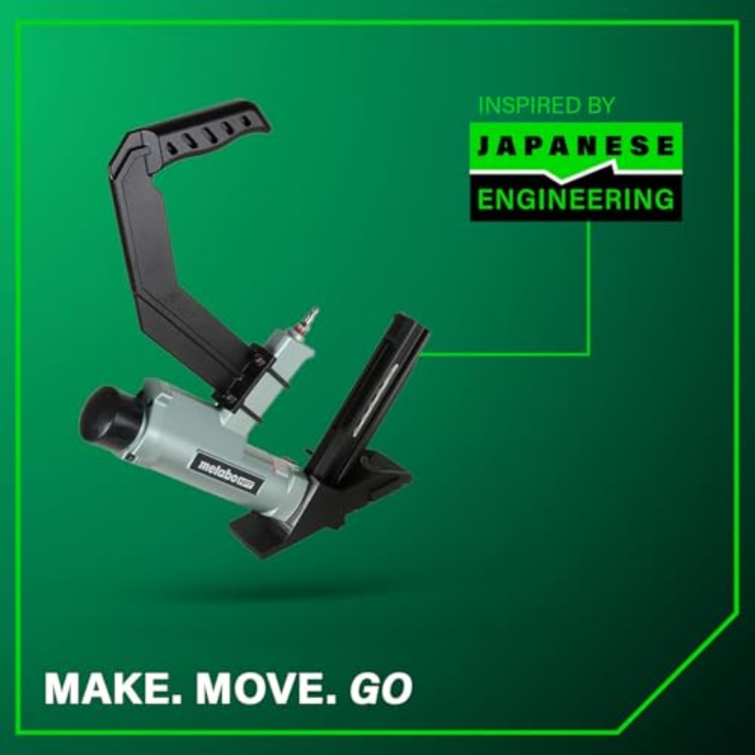 Metabo HPT Flooring Stapler, Pro-Preferred Pneumatic Power Nailers in Flooring Tools, Power Stapler with Detachable Long-Reach Handle, 15.5 Gauge, 1/2' Staples, Length 1' to 2', N5010AB