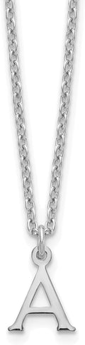 925 Sterling Silver Cutout Letter Initial Cable Chain Necklace (Length 18 in)