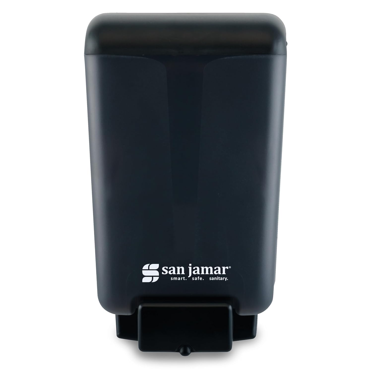 San Jamar Classic Soap Dispenser for Public Restrooms, Manual, Wall Mounted, Refillable, Plastic, 46 Ounce Capacity, Black Pearl (Pack of 6)