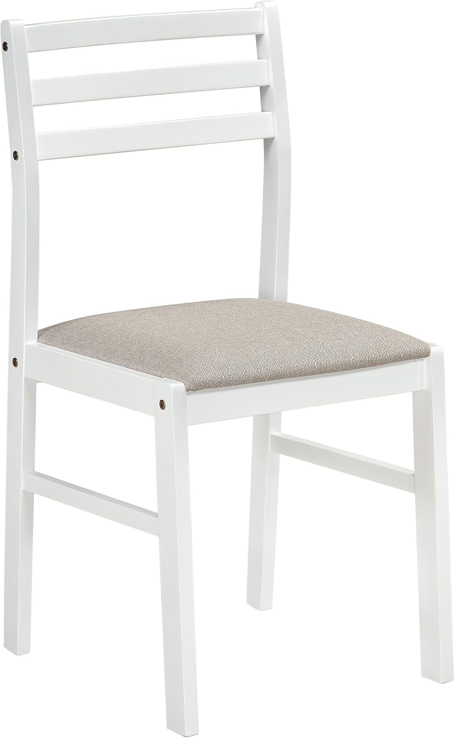 Coaster Home Furnishings - Bucknell - Wood - 3-Piece Extension Table Dining Set with Two 7-Inch Drop Leaves, Ladder-Back Chairs and Padded Seats - Dining Room - White - 130005WHT