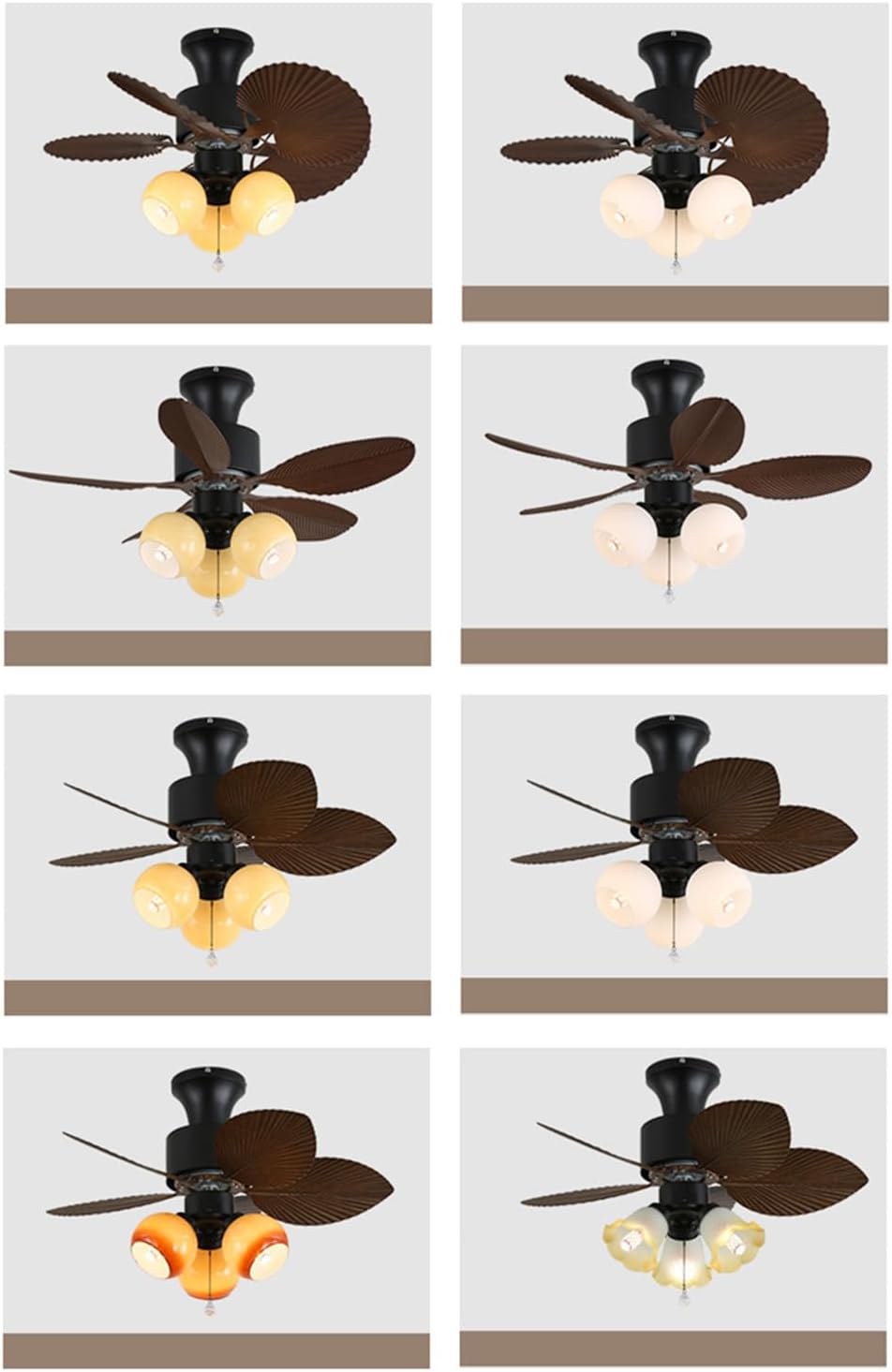 American Retro LED Ceiling Fan Light - Luxury European Design for Living Room, Restaurant, Bedroom, Cafe, Villa & Hotel Remote Control, Stylish Lighting (Style 15) (Style 6)