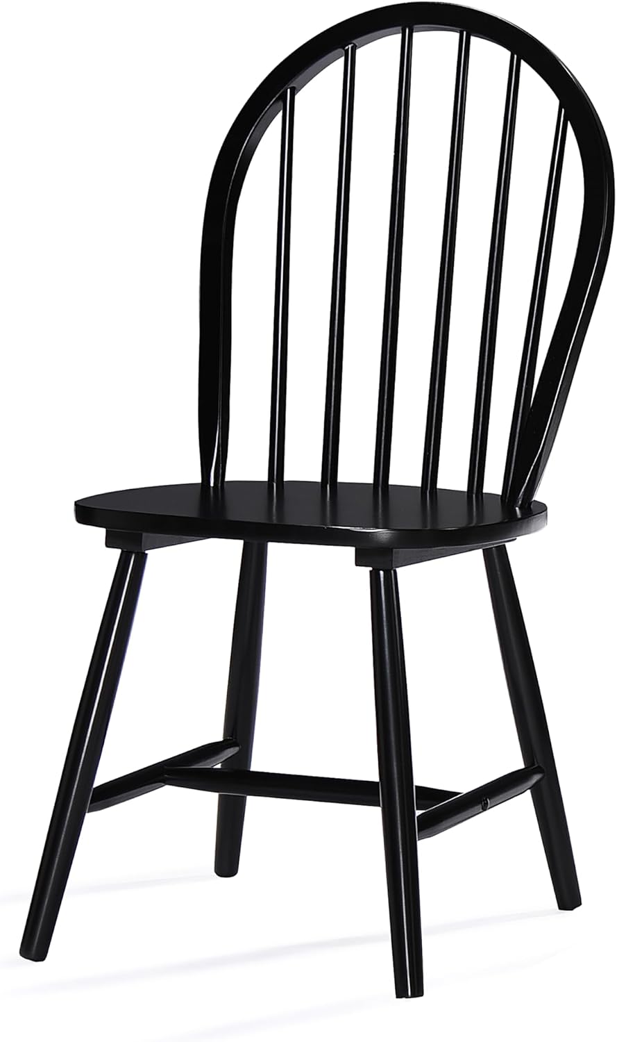 Christopher Knight Home Declan 5 Piece Wooden Dining Table Set for 4, Modern Dining Chairs Set of 4 and Table Set, Round Dining Table and Chair Set for Home/Apartment/Restaurant, Black+Brown