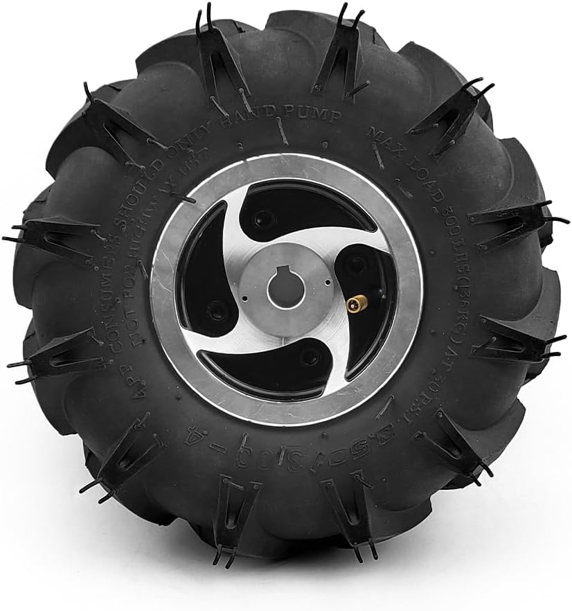 Dual Drive Motor Wheel Kit for Electric Agricultural Tool, Tiller, Garden Farm, Hand Cart, L-faster, 10 Inch Tire, 24V, 500W (Agricultural kit E, Max Speed 6kph)