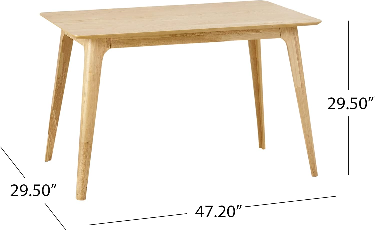 Christopher Knight Home Megann Mid-Century Wood Dining Set with Fabric Chairs, 5-Pcs Set, Natural Oak / Light Beige