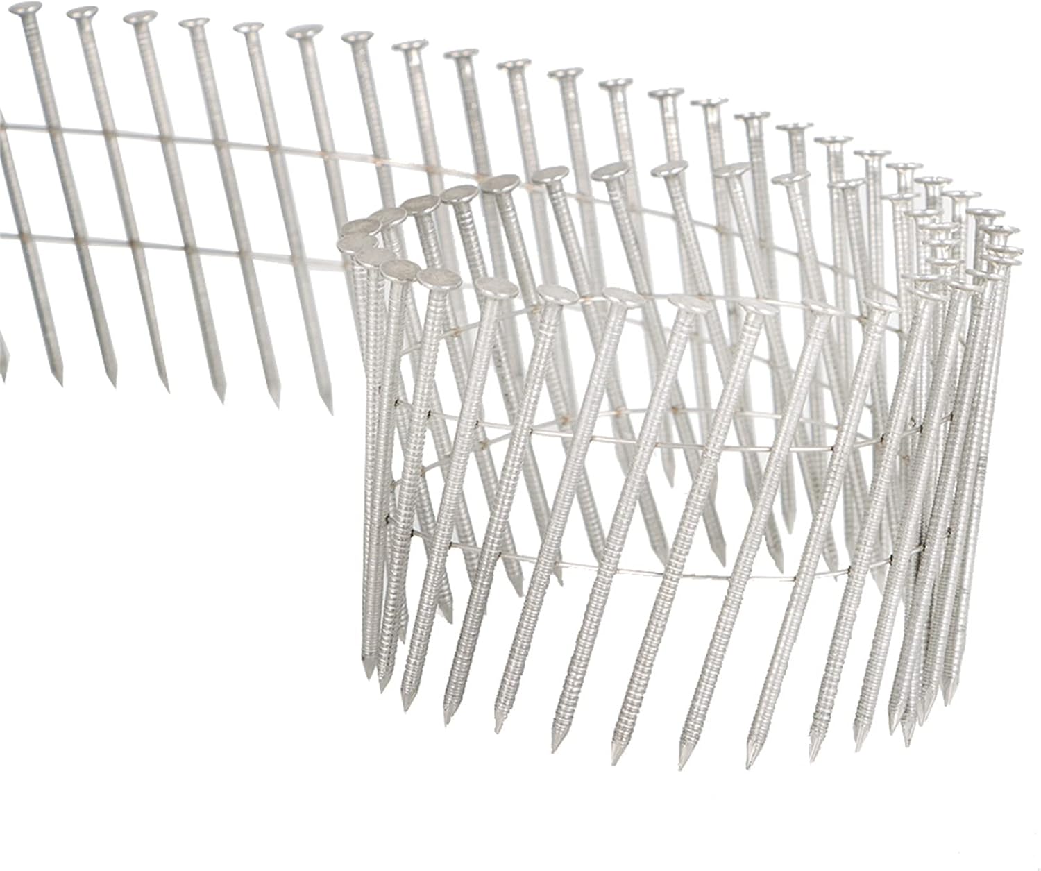3600 Count Stainless Coil Siding Nails 15 Degree Coils 2-1/2 Inch, 0.09 Inch Ring Shank, Small Cap Coil Nail