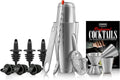 NutriChef Mixology Bartender Cocktail Shaker Set-Includes 15&30 oz Stainless Steel Shakers,6 Bottle Pourers&More-Essential Martini Making Kit-Drink Mixing Set-15 Piece Cocktail Bar_Set (Pack of 12)