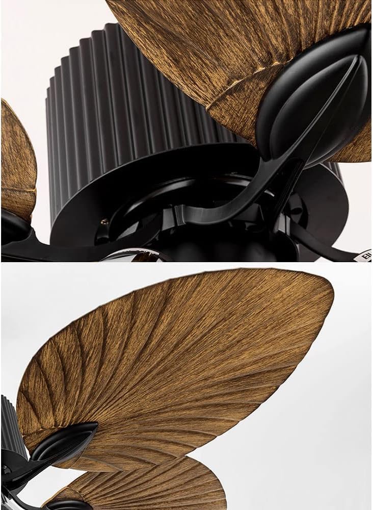 Lamp Big Fan Blades Lighting Ceiling Fans Ceiling Fan Light 52in Retro Remote Control Creative Fan Fixture for Indoor Bedroom Energy Saving
