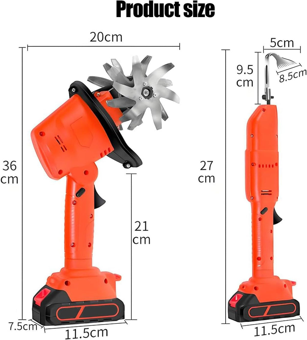 Electric Garden Rotavator, 2 in 1 Cordless Tiller Cultivator with Electric Digging Hoe,10Cm Tilling Width & Depth, Lightweight Rototiller for Gardening, for Lawn, Soil Cultivation