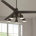 Casa Vieja 60' Turbina Industrial Retro 3 Blade Indoor Ceiling Fan with Light LED Remote Oil Rubbed Bronze Adjustable Head for House Bedroom Living Room Home Kitchen Dining Office