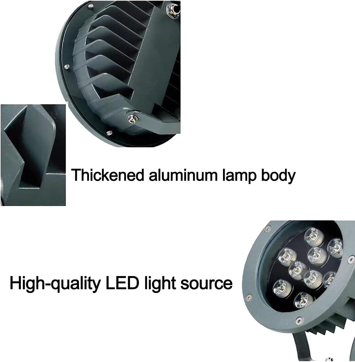 Tree Spotlight LED Beam Spotlight - Round Outdoor LED Flood Light, AC 110V IP65 Waterproof Triple Plug-in Tree Lamp, Garden Courtyard Greening Lawn Projection Tree Landscape Spotli