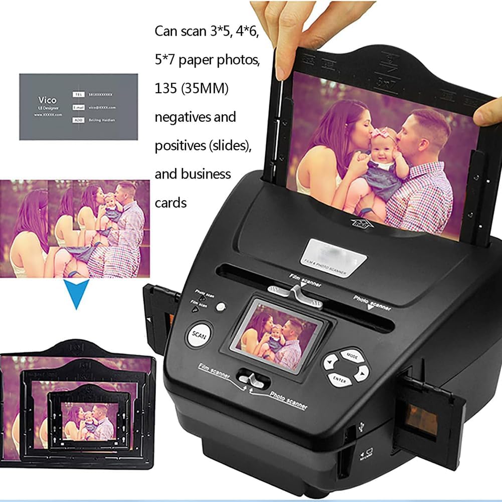 Film and Slide Scanner, Professional 35Mm Film Scanner, Converts 35Mm/135 Slides & Negatives to Digital JPG Photos, 16MP Photo Slide