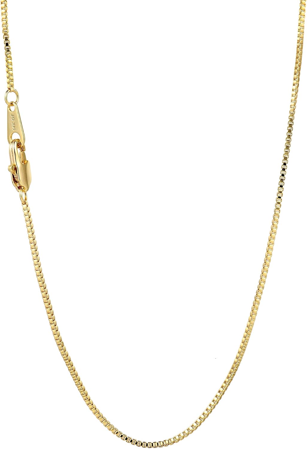 1mm Gold Box Chain Necklace 14K Gold Cable Link Chains for Women and Men Dainty Non-tarnish Necklaces Unisex Gold Jewelry Gifts Sweat Proof and Fade Resistant Lifetime Quality