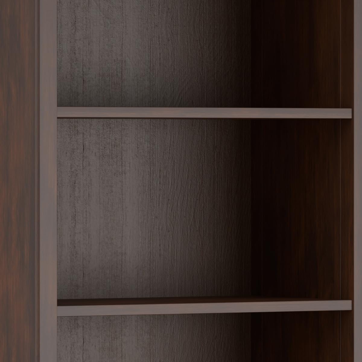 SIMPLIHOME Amherst Desk and Bookcase Bundle - 54 inch Wide Solid Wood Desk with Drawers and 30 inch Wide 5-Shelf Bookcase in Russet Brown, Transitional Home Office Furniture (Set of 2)