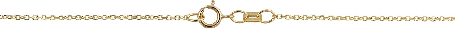 Kooljewelry Womens 14k Yellow Gold Cable Chain - Diamond-Cut Necklace