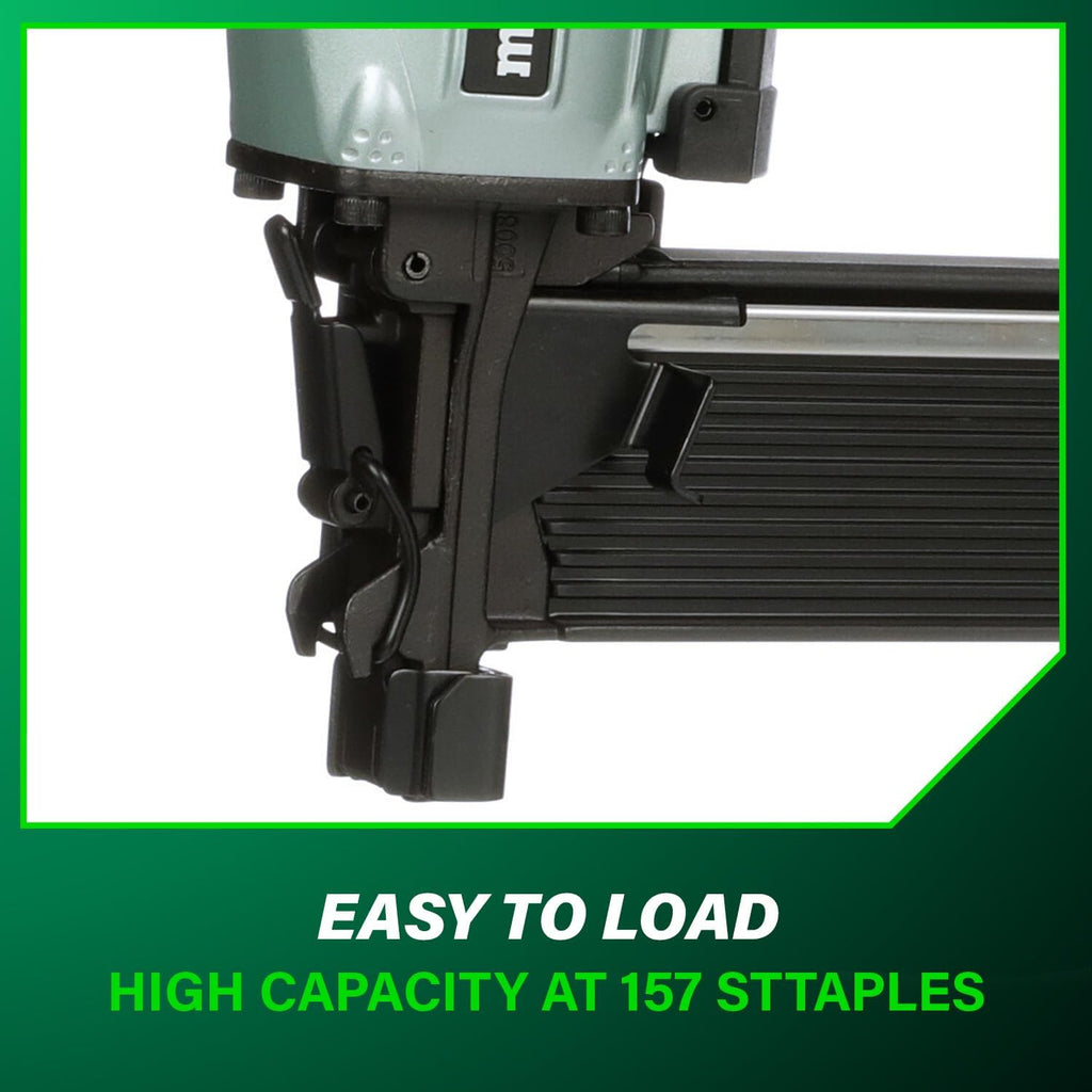 Metabo HPT 7/16' Standard Crown Stapler, Pro-Preferred Pneumatic Power Nailers, Construction Tool for Roof Decking & Subfloor Install, 16 Gauge Power Stapler, 1' to 2' Crown Staples, N5008AC2