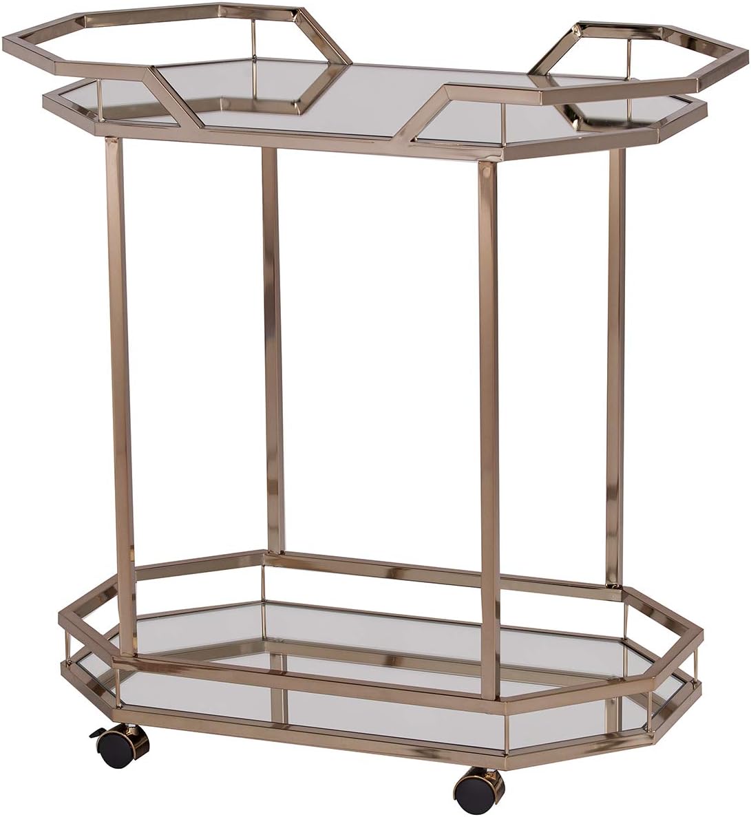 SEI Furniture Ari Art serving cart, Champagne with mirror (AMZ1102ZH)