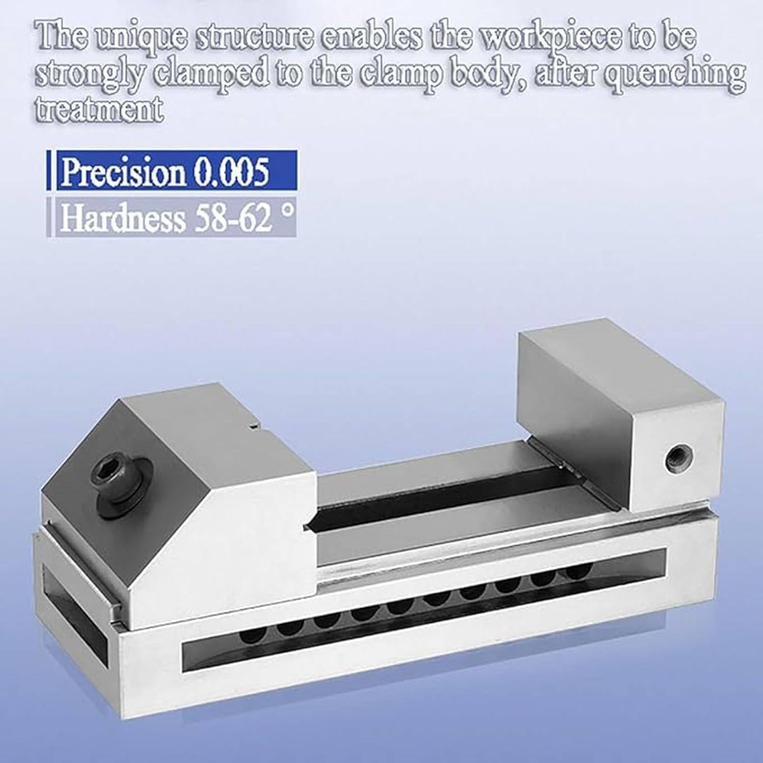 Precision Tool Vise 0.005Mm Precision Milling Vise Screwless Opening Toolmaker Vise Machinist Clamping Vise For Grinding Milling Machine 5inch (4in)