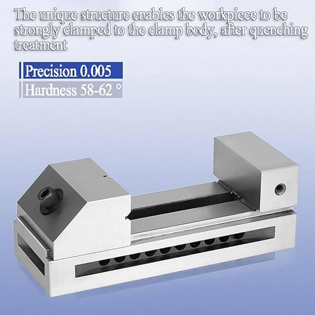 Industrial Clamping Vice Flat Clamp Vise, High Precision Milling Vice Accuracy, 0.005 Bench Clamp Vise, For Milling Drilling Machine And Precision Parts Finishing 3.5inch (5in)