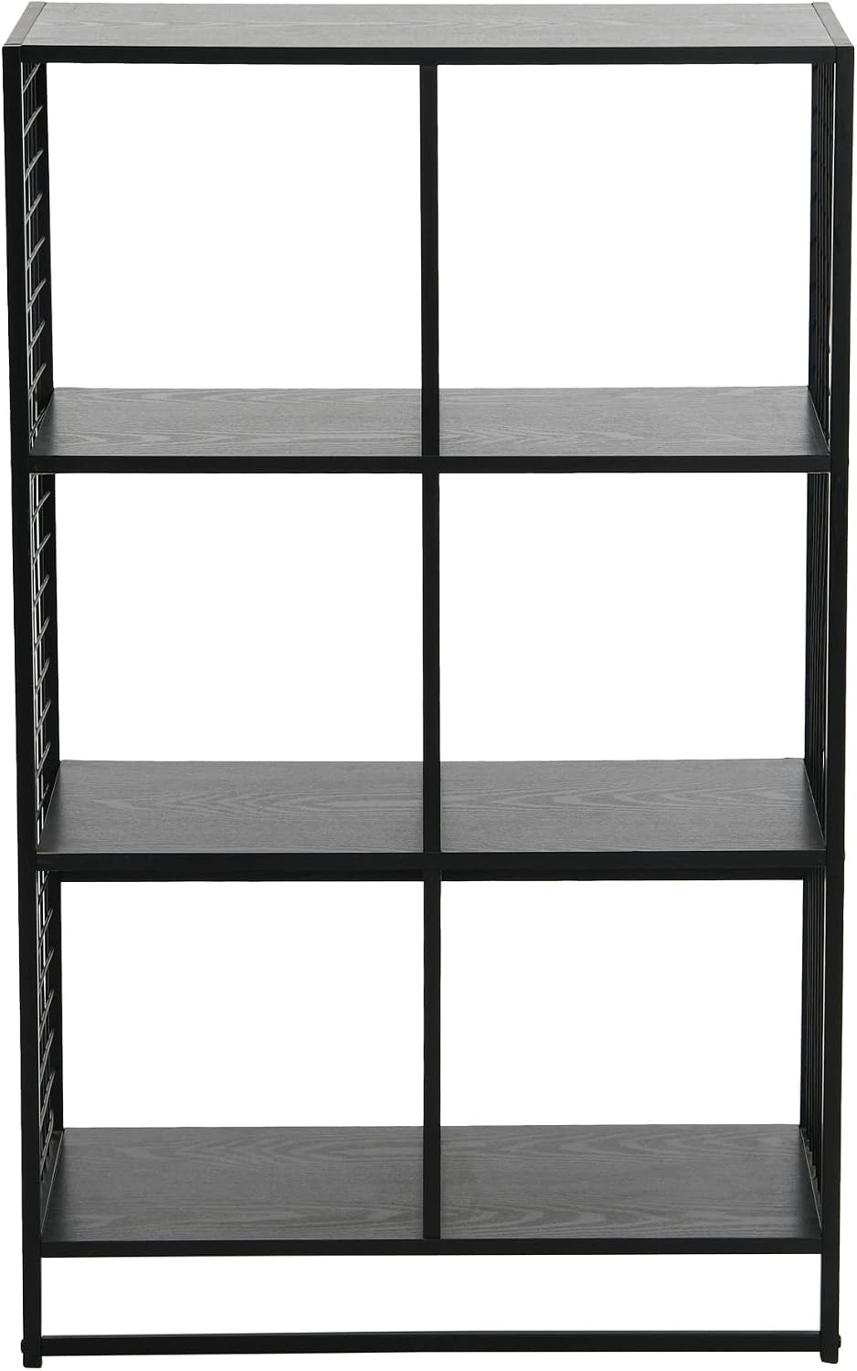 Household Essentials Black Oak & Iron Six Cube Wall Shelf