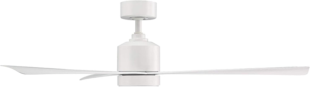 Modern Forms Lotus Indoor and Outdoor 3-Blade Smart Ceiling Fan 54in Matte White with 2700K LED Light Kit and Remote Control, (FR-W1809-54L-27-MW)