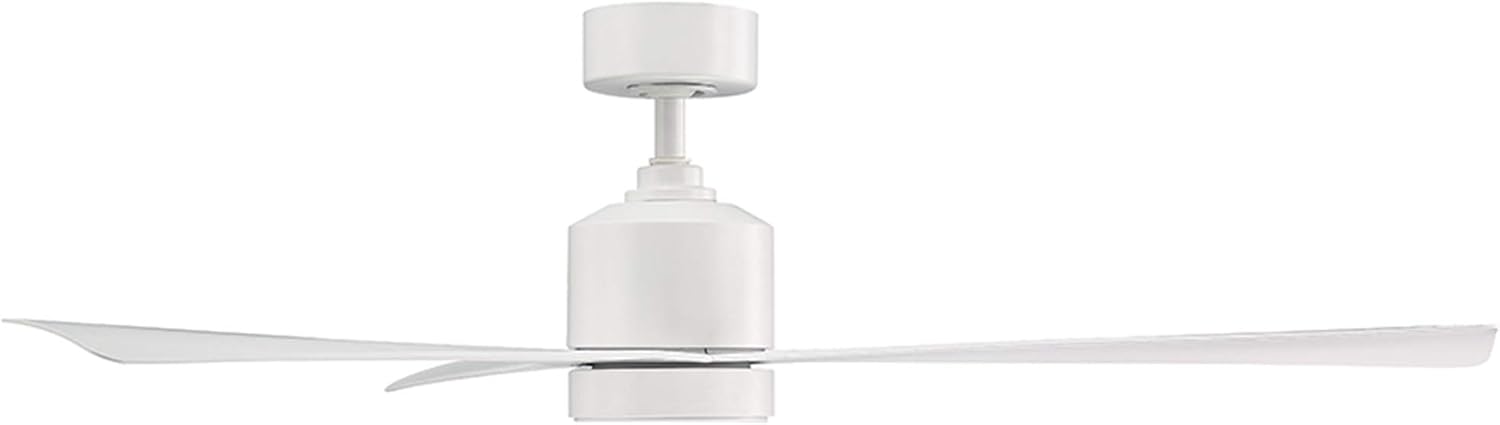Modern Forms Lotus Indoor and Outdoor 3-Blade Smart Ceiling Fan 54in Matte White with 2700K LED Light Kit and Remote Control, (FR-W1809-54L-27-MW)