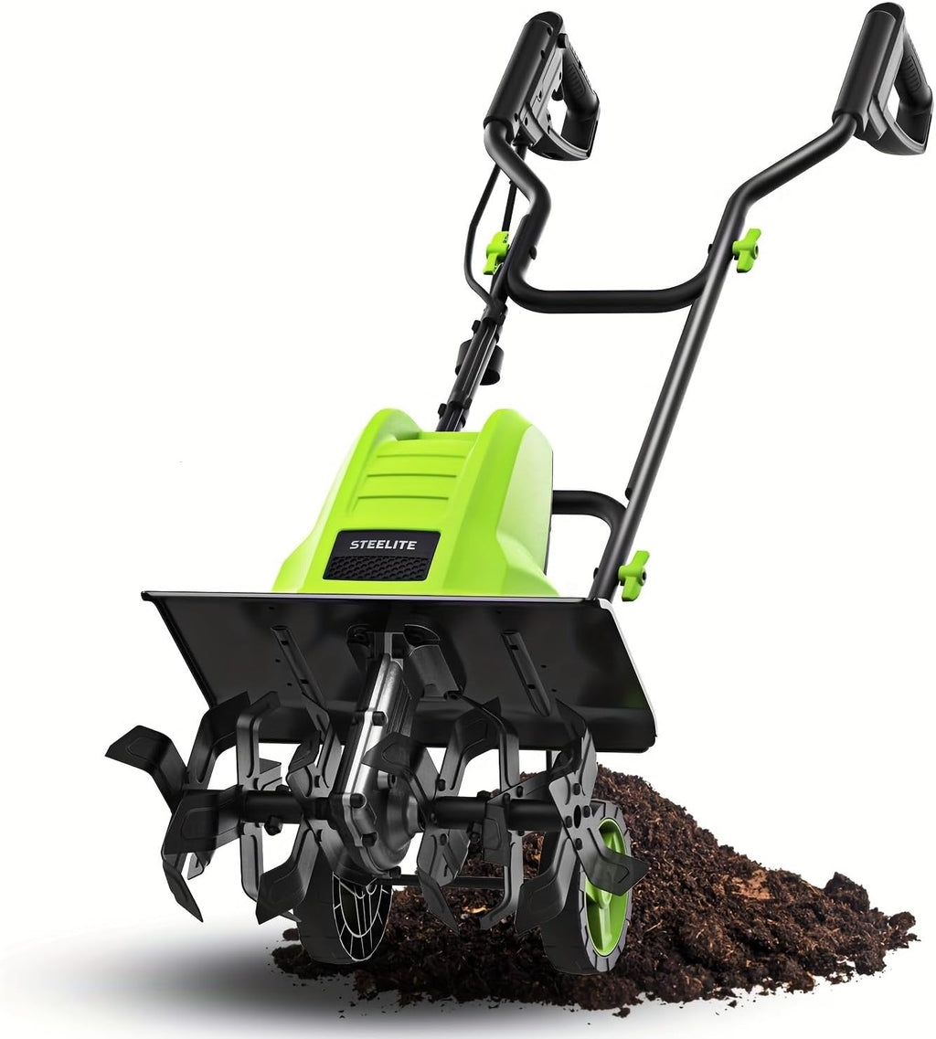 Deli Steelite 14-Inch Corded Electric Tiller & Cultivator | 10-Amp Powerful Garden Tiller for Effortless Soil Cultivation