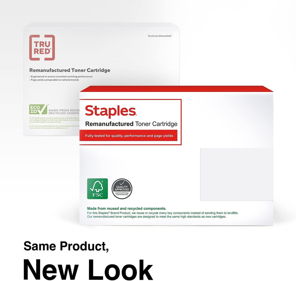 STAPLES Remanufactured 80A Toner Cartridges Black Standard Yield Replacement for HP 80A (2-Pack)