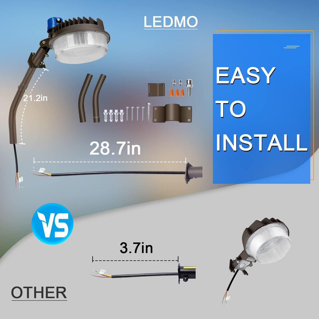 ledmo 120W LED Barn Light Dusk to Dawn Outdoor Lighting 18000lm 5000K LED Security Lights Adjustable Angle IP65 Waterproof Flood Lights Outdoor for Yard Warehouse（3 Pack
