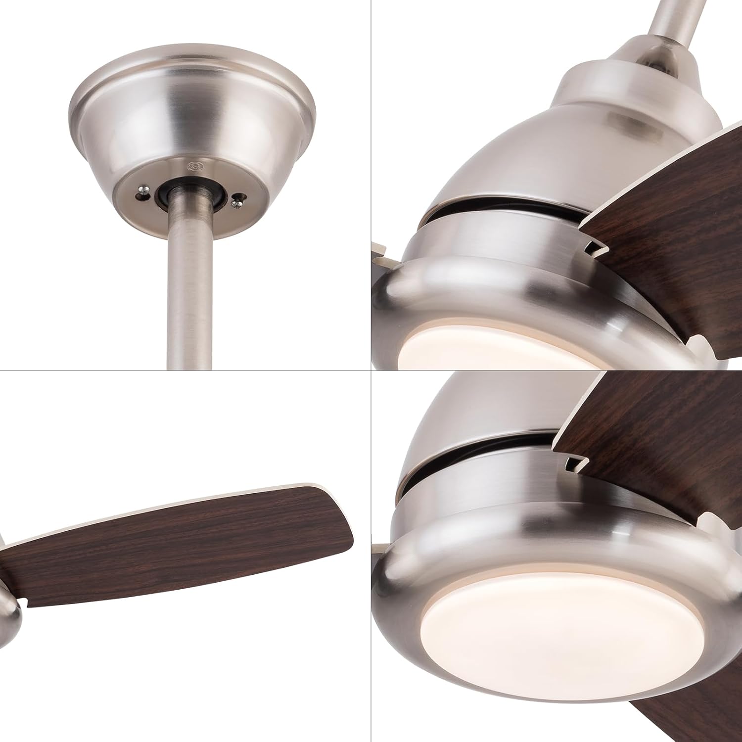 Ceiling Fans with Lights, 42 Inch Modern Low Profile Ceiling Fan with Remote Control 6 Speeds, 3000-6000K Dimmable Timing (1/2/4 hours) 3 Blades Large Ceiling Fan for Indoor and Outdoor Bedroom Patios