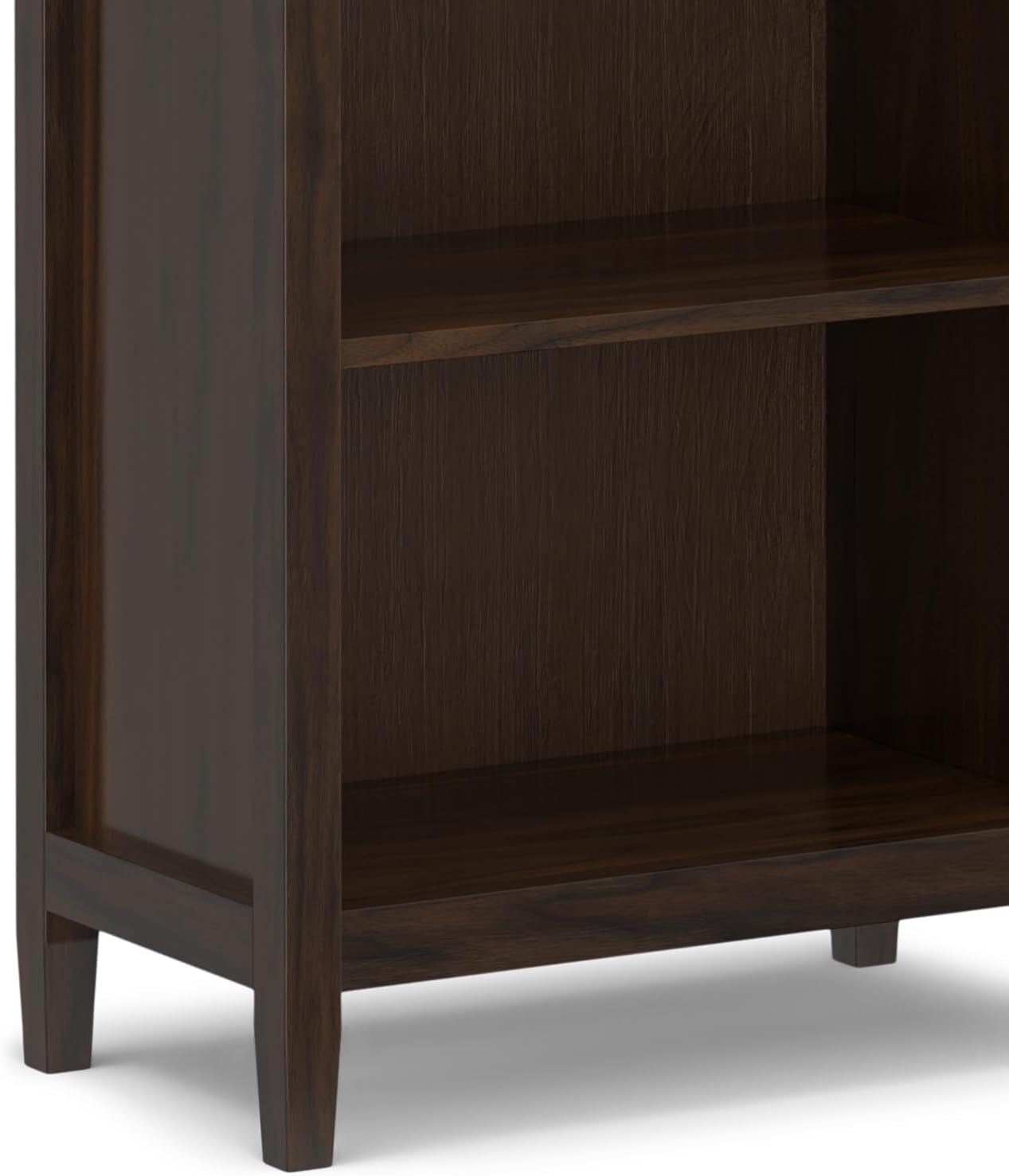 SIMPLIHOME Warm Shaker Desk and Bookcase Bundle - 48 inch Wide Solid Wood Transitional Desk with Drawers and 26 inch Wide 5-Shelf Bookcase in Tobacco Brown, Home Office Furniture (Set of 2)