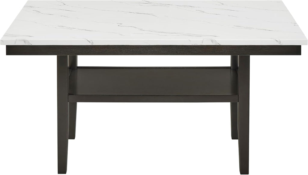 New Classic Furniture Carissa 6-Piece Wood Rectangle Dining Set in Stone
