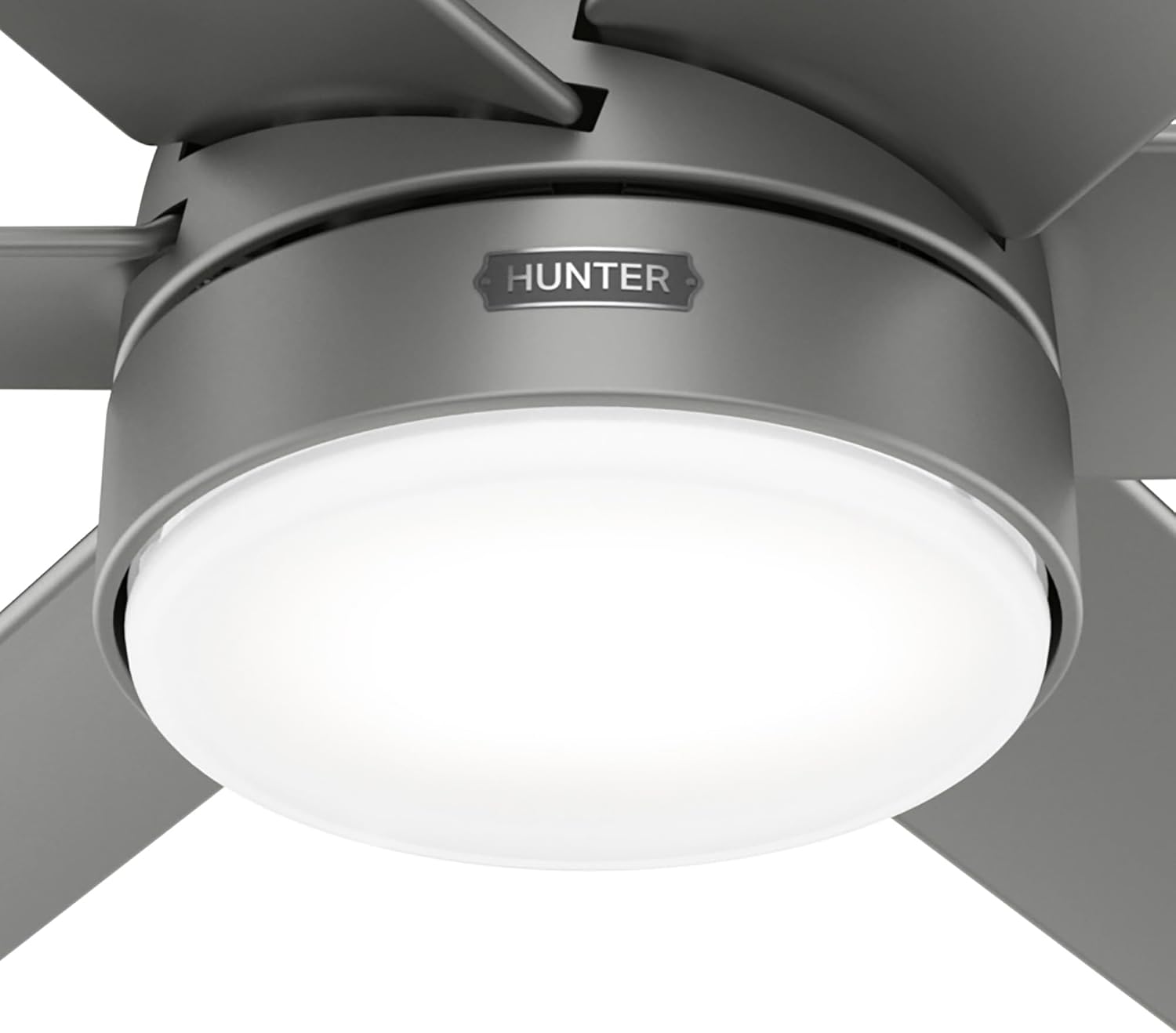 Hunter Fan 60 inch Casual Matte Silver Indoor/Outdoor Ceiling Fan with Lights for Patio, Farmhouse, Bedroom, Living Room/Family Room, Dining Room, Kitchen, Office (Renewed)