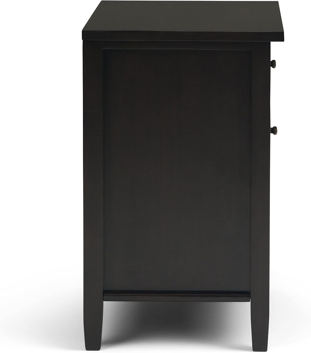 SIMPLIHOME Warm Shaker Solid Wood 24 inch Wide Transitional-Style Bedside Nightstand Tables in Hickory Brown for the Living Room and Bedroom (Set of 2)