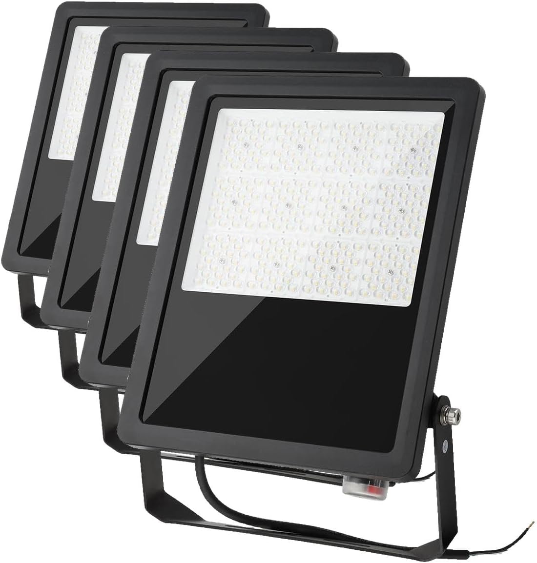 kadision LED Flood Light with 4 Selectable Wattage 200W/150W/100W/75W, Dusk-to-Dawn Photocell, 22000lm 5000K 100-277V IP66 Waterproof Trunnion Mount Outdoor Parking Lot Lights, ETL Listed (Pack of 4)