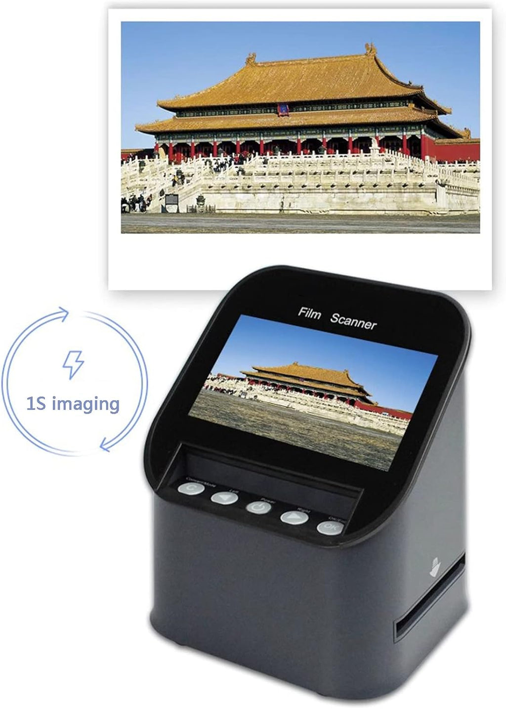 Digital Film Scanner, 22MP Film and Slide Scanner, with Large 4.3' LCD Screen & HDMI, Built-in Memory, Convert Color Slides JPEG Photos