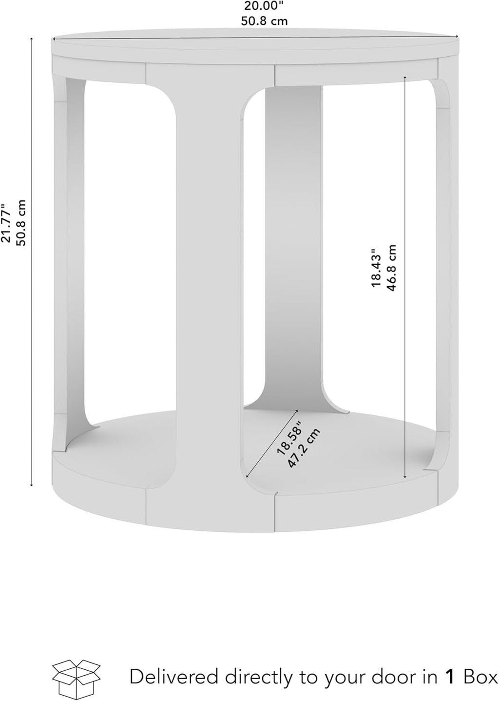 Bush Home Vera Small Round End Table, Living Room Furniture, Vera Collection, Natural White Oak