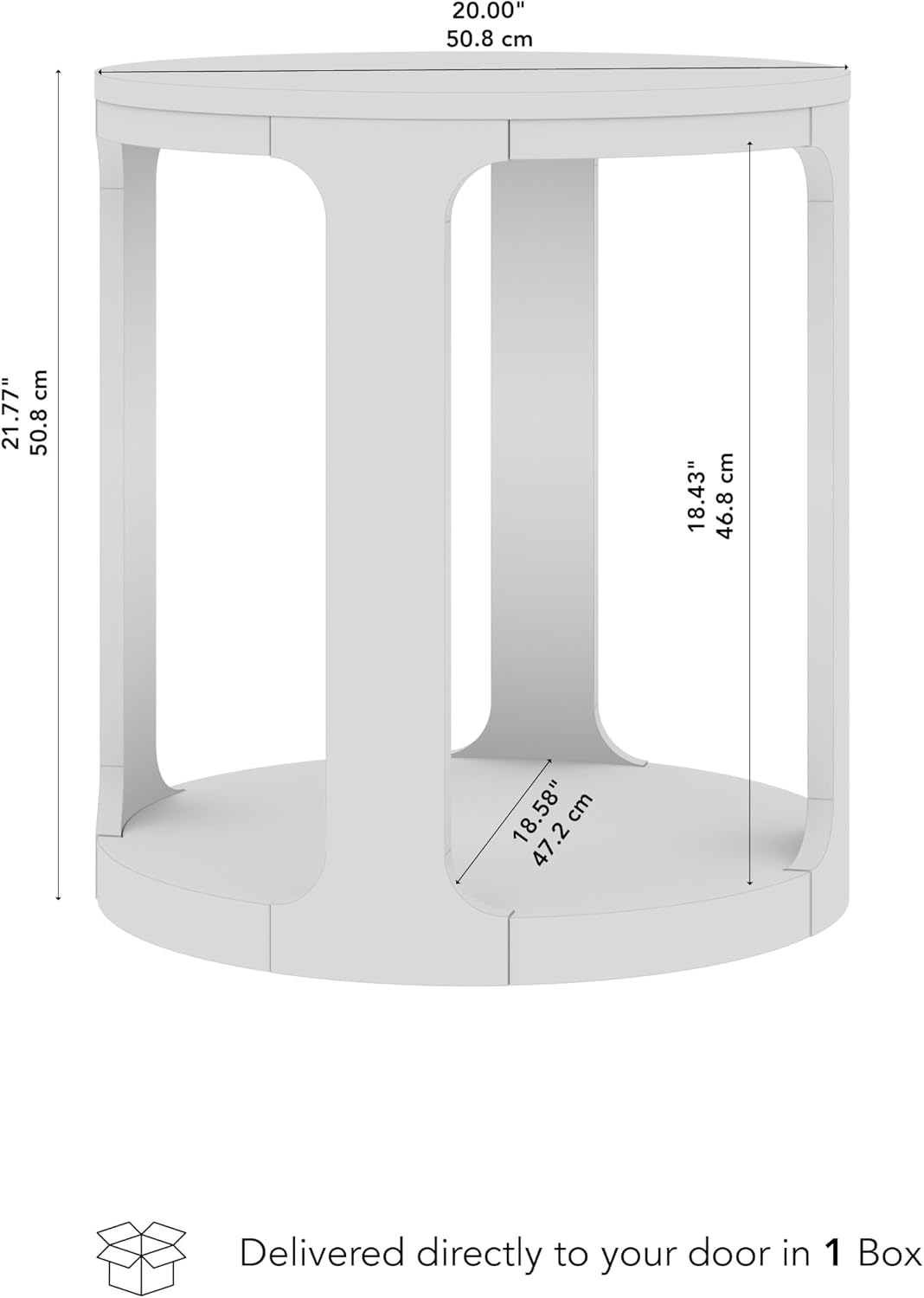 Bush Home Vera Small Round End Table, Living Room Furniture, Vera Collection, Natural White Oak