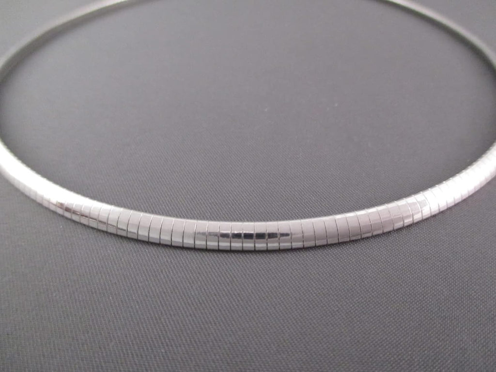 Verona Jewelers 925 Sterling Silver necklace Flexible Italian Flat Omega Necklace for women-2MM 3MM 4MM 6MM 8MM Cubetto Italy Wire Necklace Chain 16 18 20