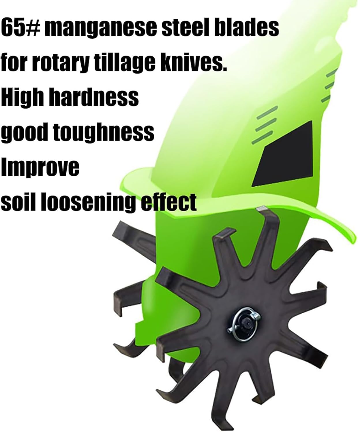 Electric Garden Tiller,Cultivators Electric Cordless, Lightweight,Garden Cordless Tillers Electric Cultivator with Lithium Battery and Fast Charger for Garden