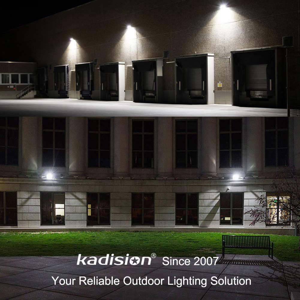 kadision LED Flood Light Outdoor 50W, 6500LM (200W HPS/MH Equiv.) 5000K Daylight, Waterproof Knuckle Mount LED Outdoor Flood Lights for Garden Porch Yard, 100-277V ETL-Listed 3-Pack