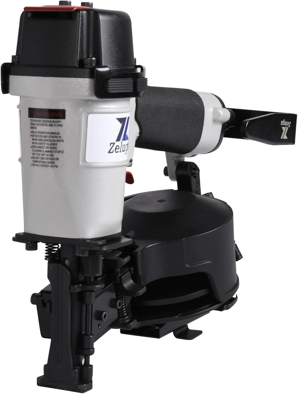 Zeluga 28-145 Pneumatic 15 Degree Coil Roofing Nailer with 120 PCS Load Capacity Coil Nailer Kit with Eye Protection and Repair Kit