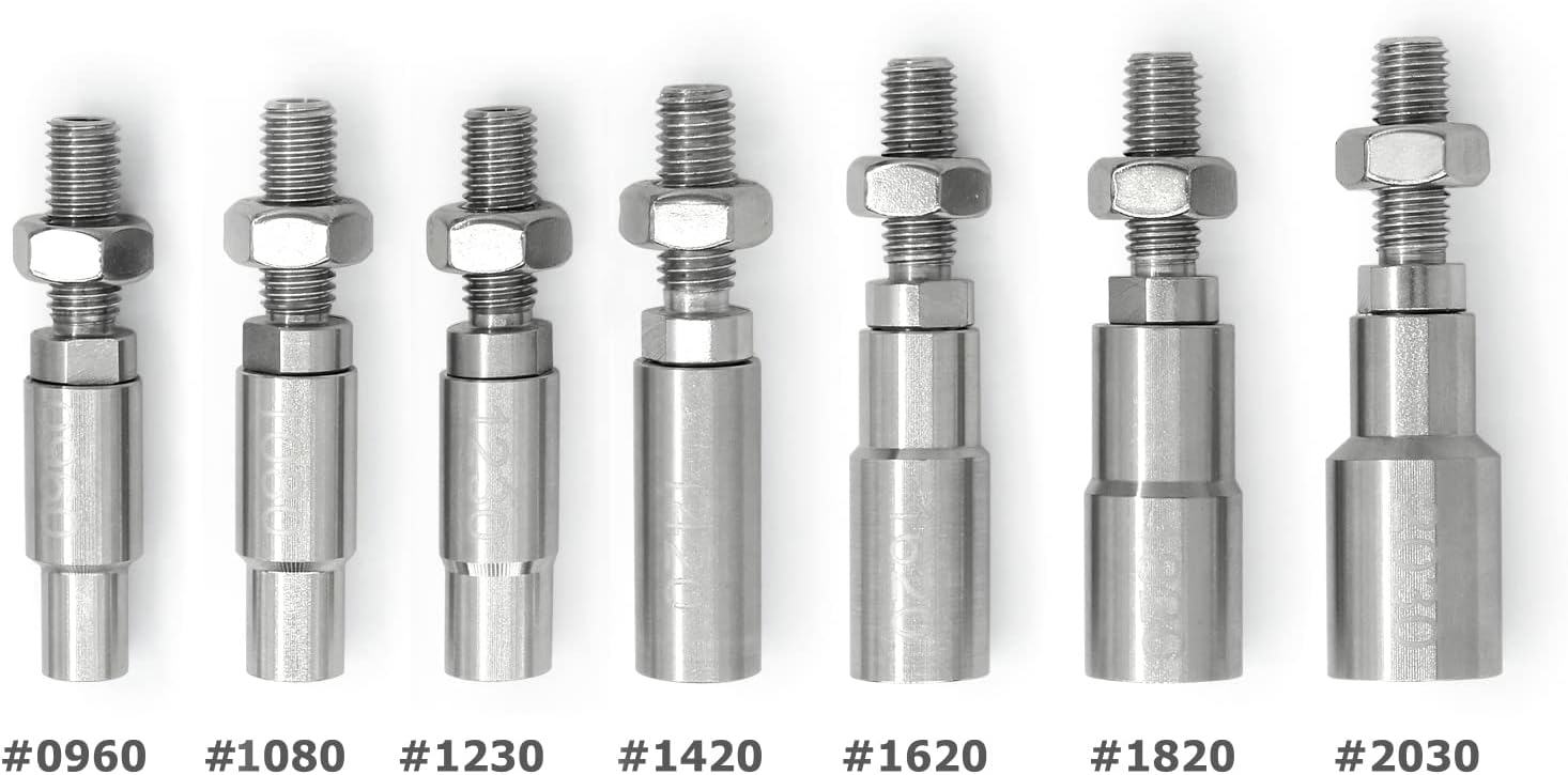 Muzzle Sleeves Fit Pneumatic Thumbtack Gun, 7 Barrel Sleeves for Different Tacks Head Diameter Used in Vintage and Antique Furniture, Decorating DIY Projects (7 Different Size of Sleeves)