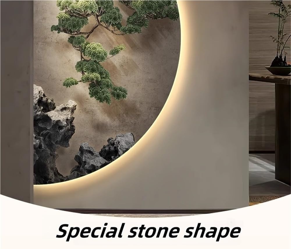 Utlgvnwn 3D Relief LED Decorative Painting, Plug-In Creative Landscape Painting, Modern Wall Art Decor for Entrance, Living Room, Corridor(A,15.7x31.4in)