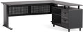 LITTLE TREE Large Computer Desk with File Cabinet, 63 Inch Executive Desk L Shaped Office Desk with Drawers and Storage Shelves, Business Furniture Desk Workstation for Home Office